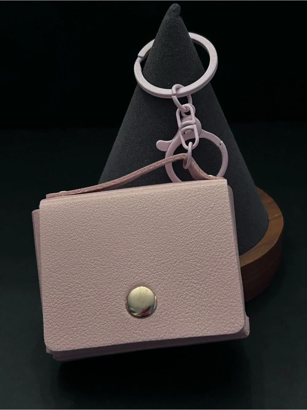 Assorted Colors Faux Leather Mini Purse Bag Charm Keychain with Gold Snap NWT
